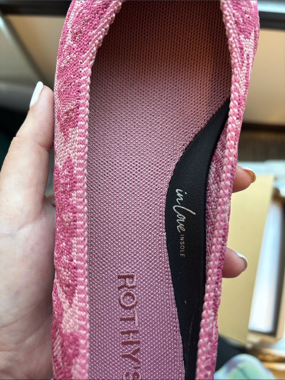 New Rothy's Pink Patterned “The Point II” Flats - Picture 6 of 6